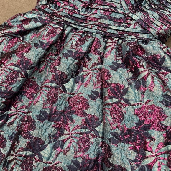 One33 Social Floral Jacquard Mini Dress Size 4 Strapless Tiered Ballroom‎ Skirt - Picture 4 of 13